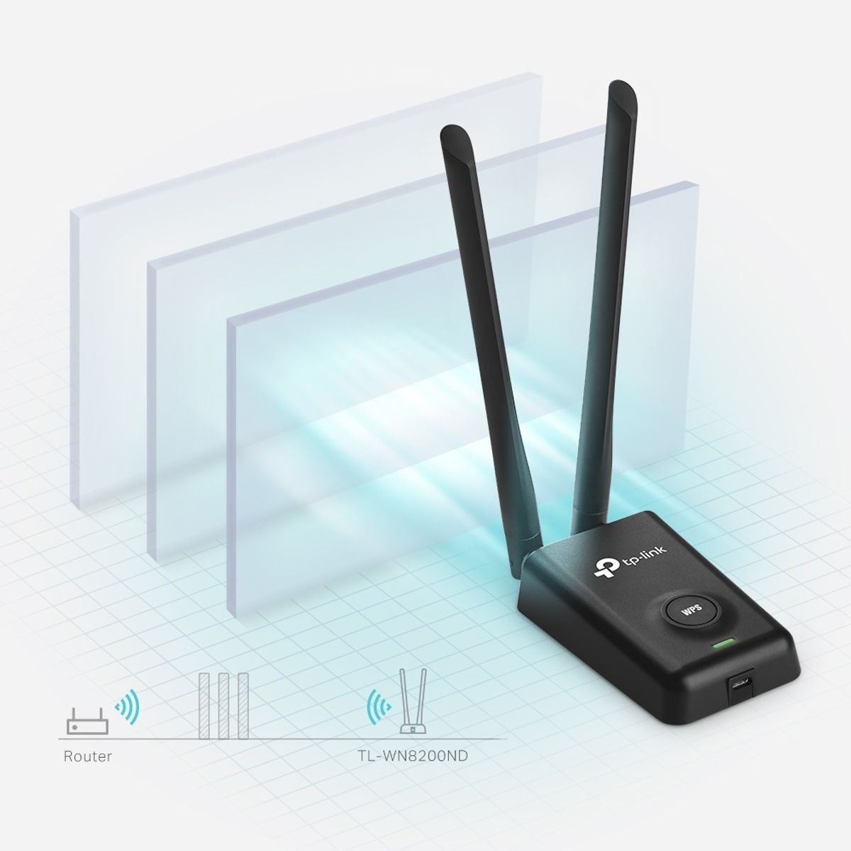 TP LINK - Adaptador USB Wifi Tp-Link TL-WN8200ND 300MBPS