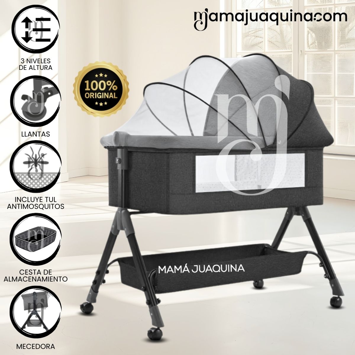 BABY - Cuna Colecho de Lujo «LENNI» Edición Limitada Black