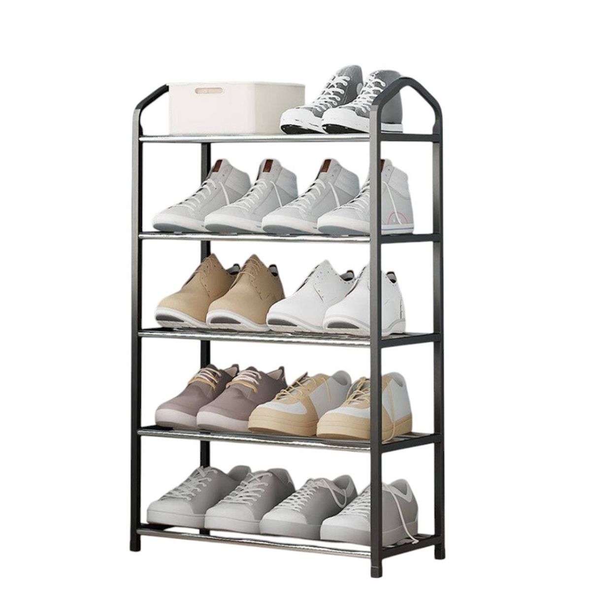 GENERICO - zapatera 5 niveles armable 71cm NEGRO