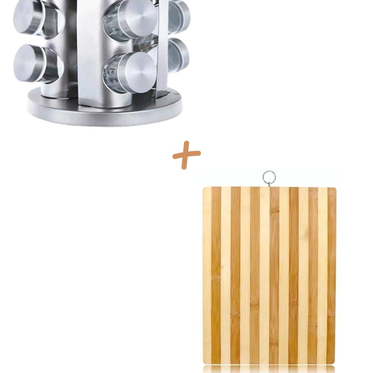 GENERICO - CONDIMENTERO 8 Y TABLA PARA PICAR 26X36CM