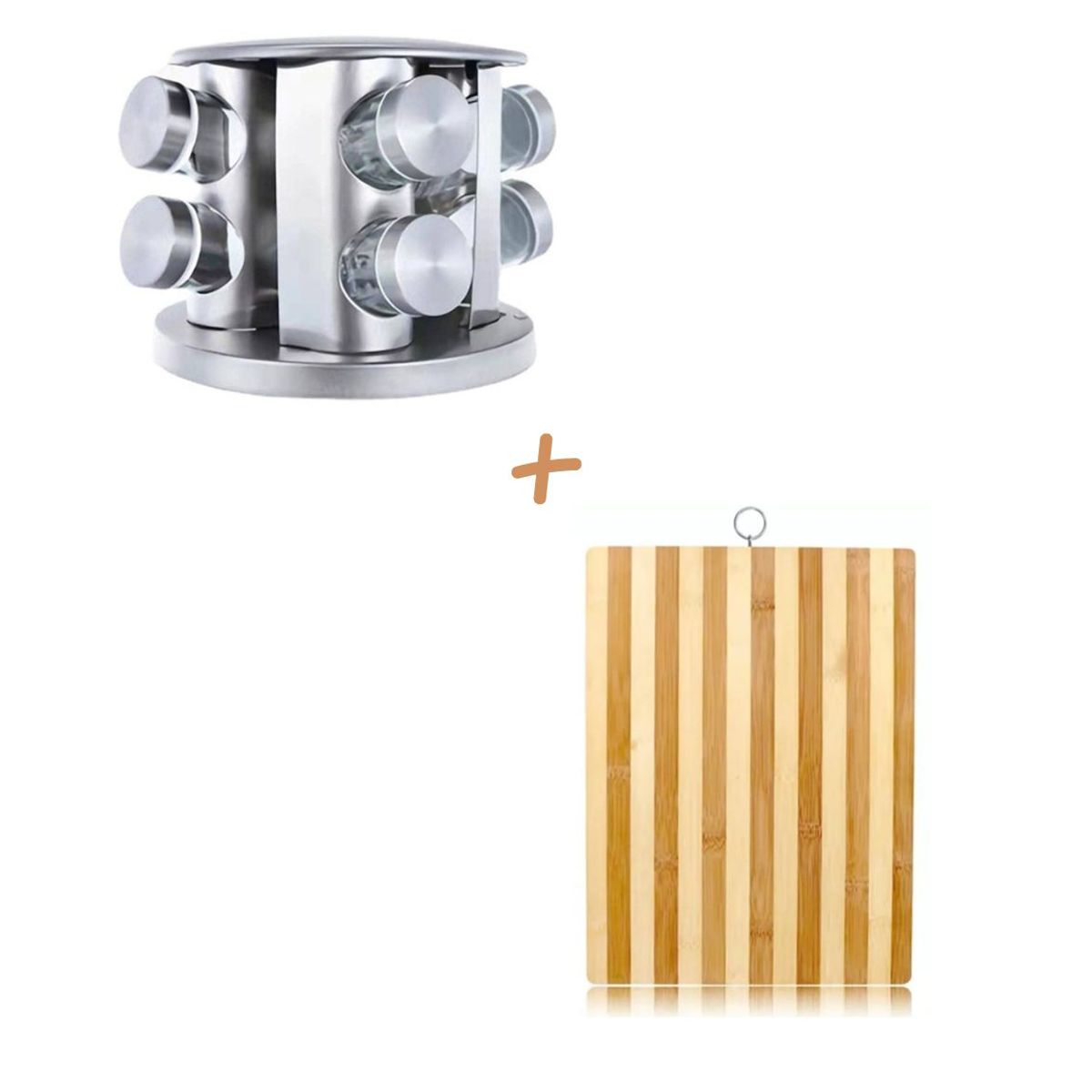 GENERICO - CONDIMENTERO 8 Y TABLA PARA PICAR 26X36CM