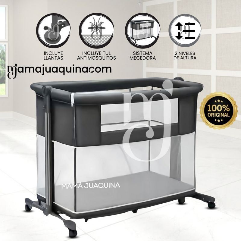 BABY - Cuna Corral Colecho de Lujo 2 en 1 «MIMI» de Lujo Black