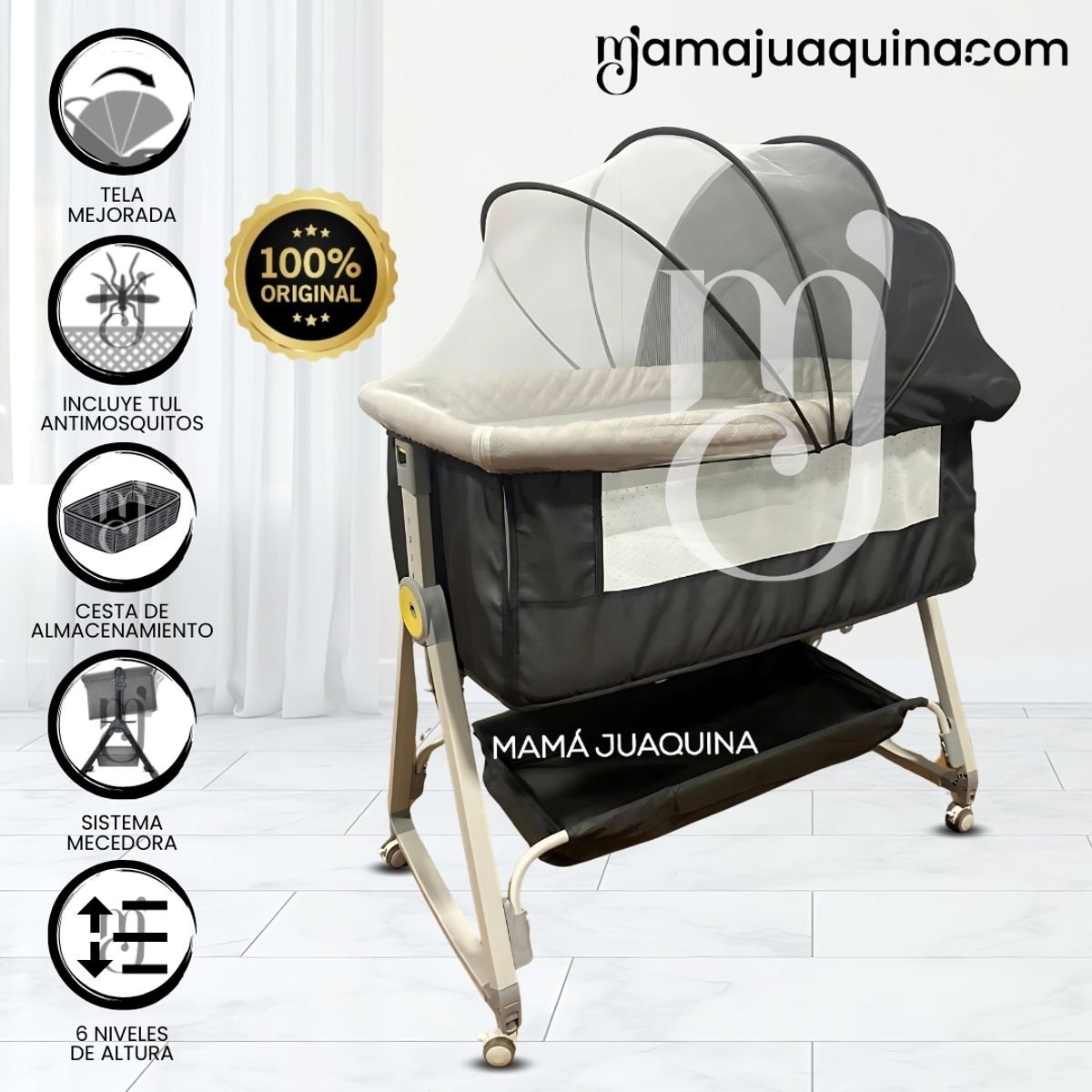 BABY - Cuna Colecho con Capota «CUTE» Edición Limitada Black