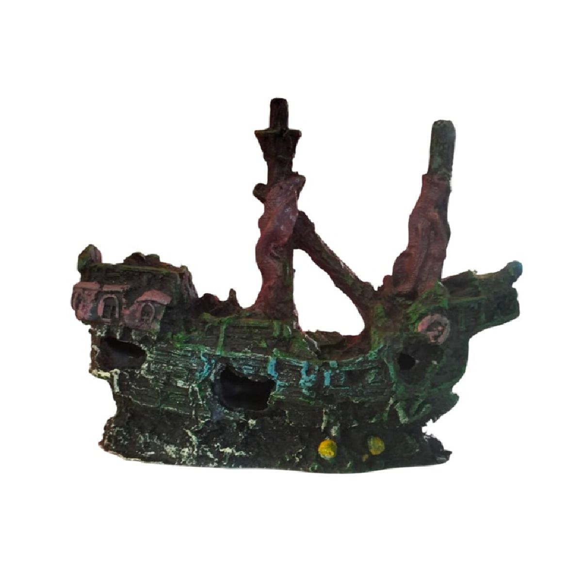 GENERICO - Adorno decorativo en resina barco para peceras y acuarios