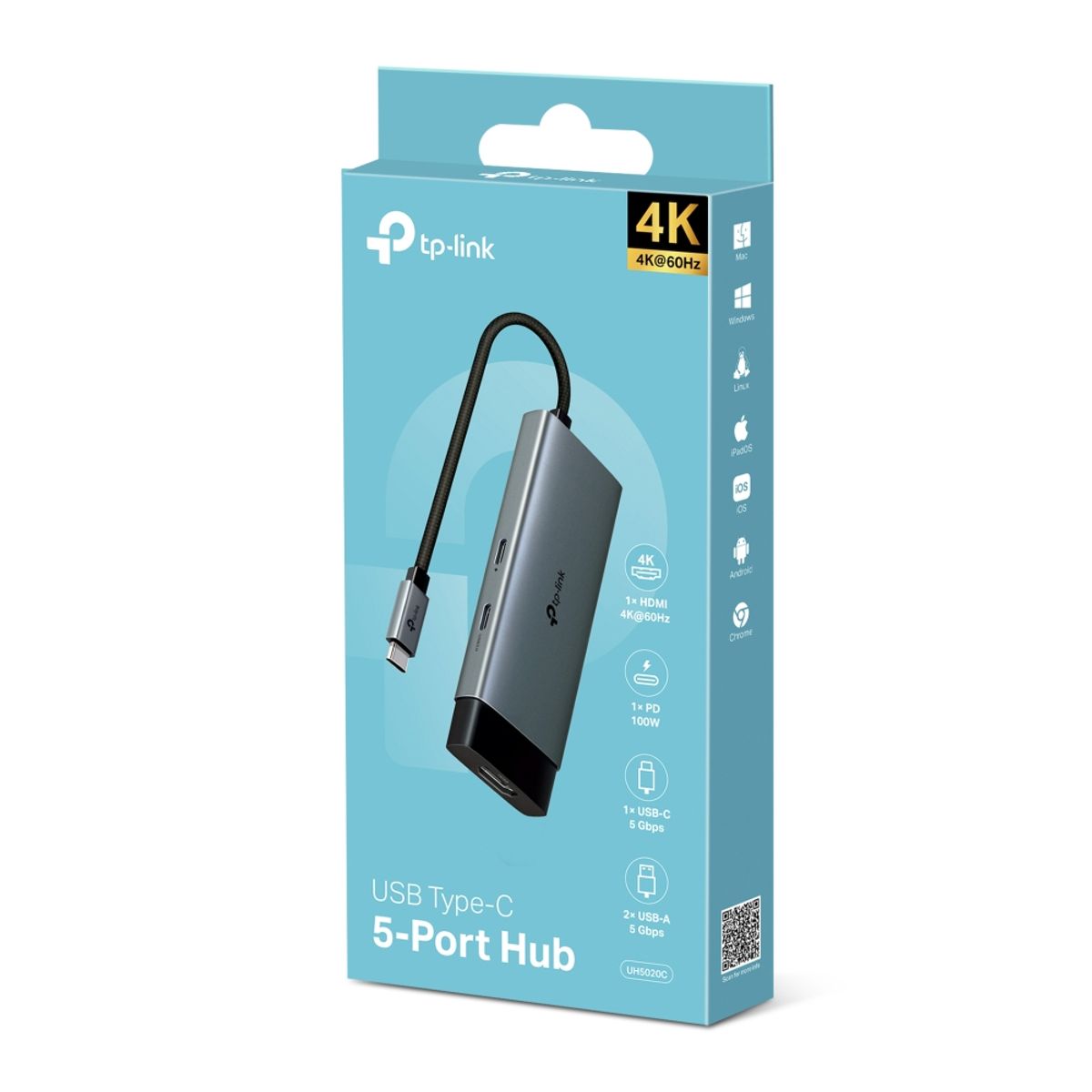 TP LINK - Hub USB Tp-Link UH5020C USB Tipo-C 5 en 1 4K HDMI
