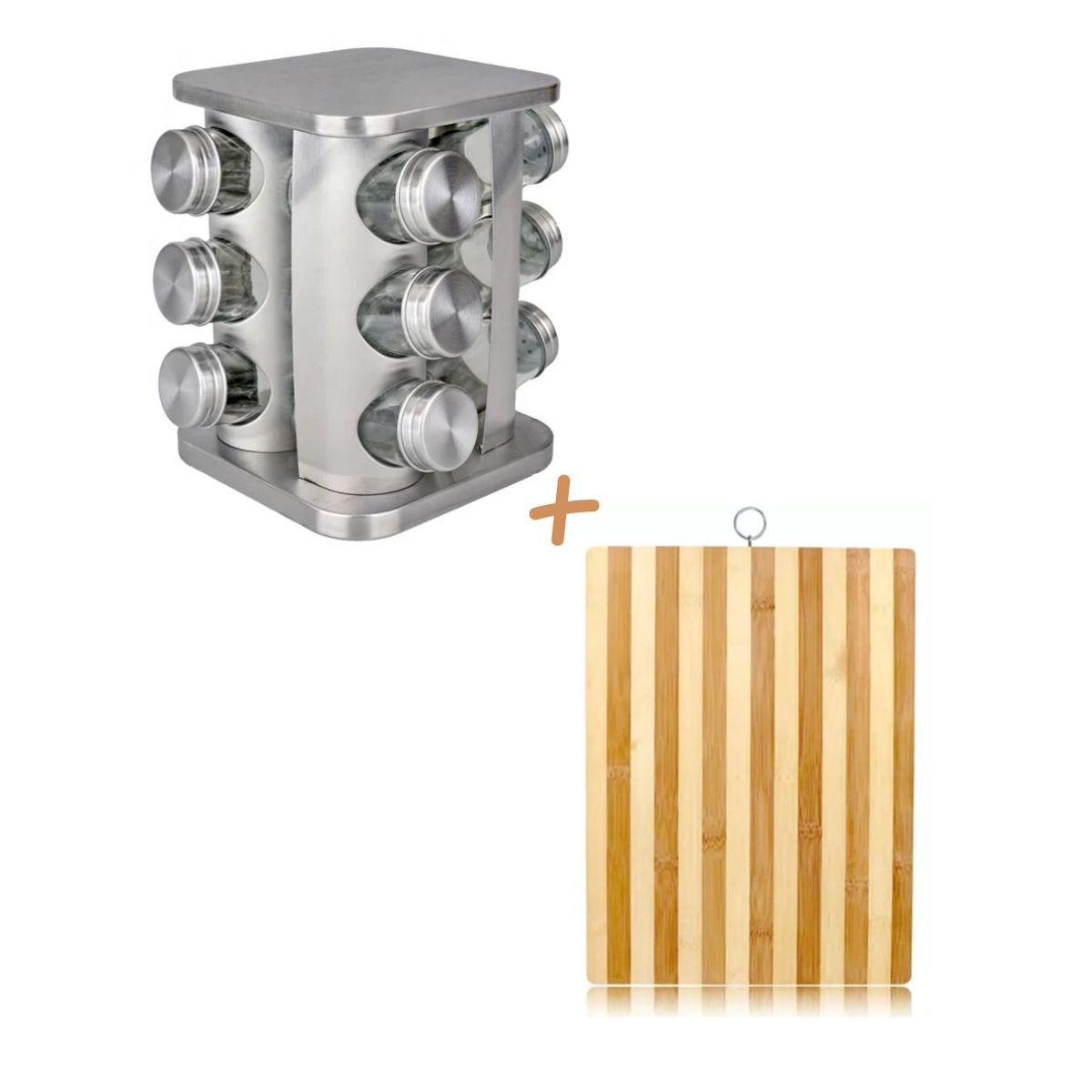 GENERICO - CONDIMENTERO 12 Y TABLA PARA PICAR 30X40CM