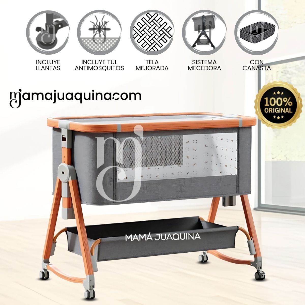 BABY - Cuna Colecho Mecedora 2 en 1 «DUDU» Edición Limitada Gray