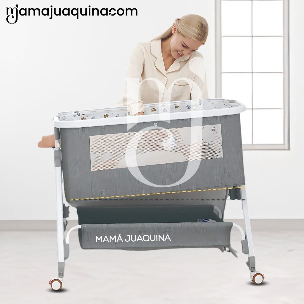 BABY - Cuna Colecho Mecedora 2 en 1 «PLATINIUM DUDU» Gray