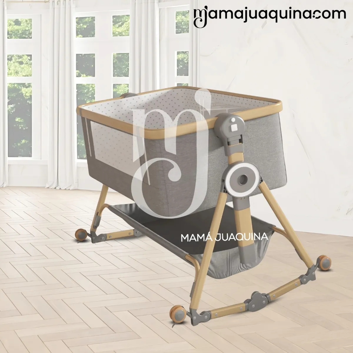 BABY - Cuna Colecho Mecedora Plegable 2 en 1 «LAYNE» de Lujo Pink