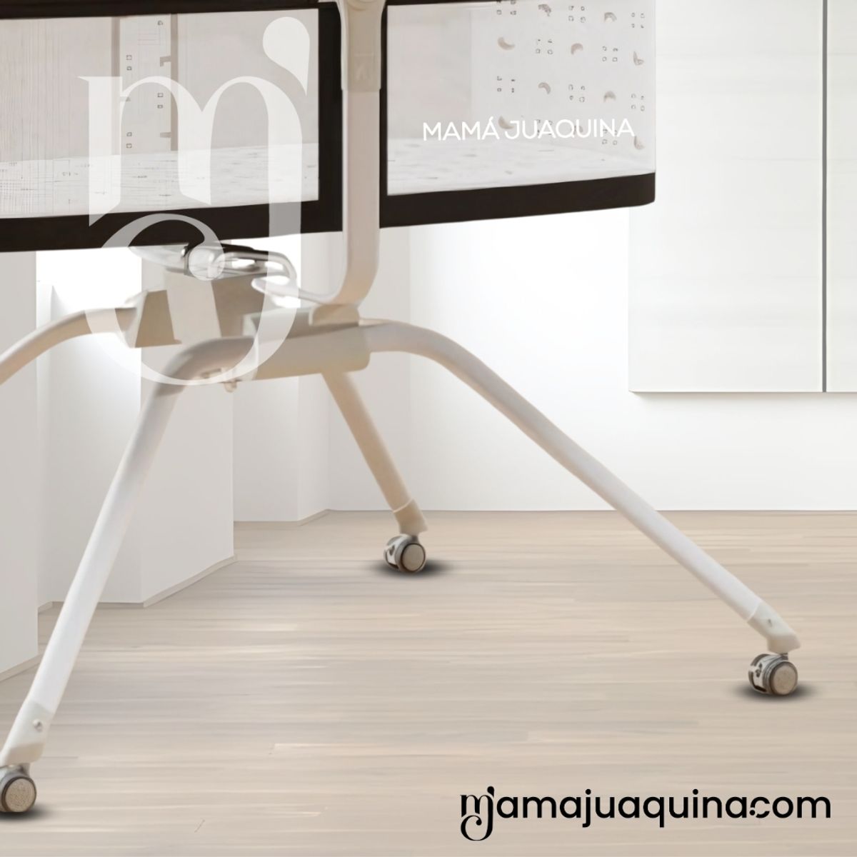 BABY - Cuna Colecho Mecedora 2 en 1 «MOON» de Lujo Dark Gray