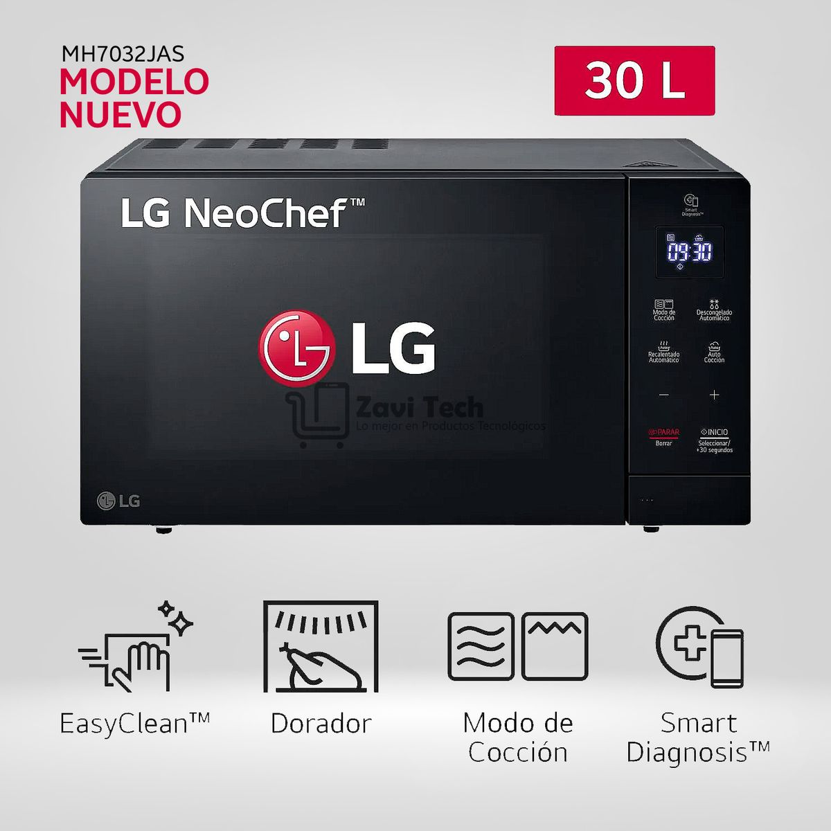 LG - Horno Microondas LG 30Lt con dorador MH7032JAS