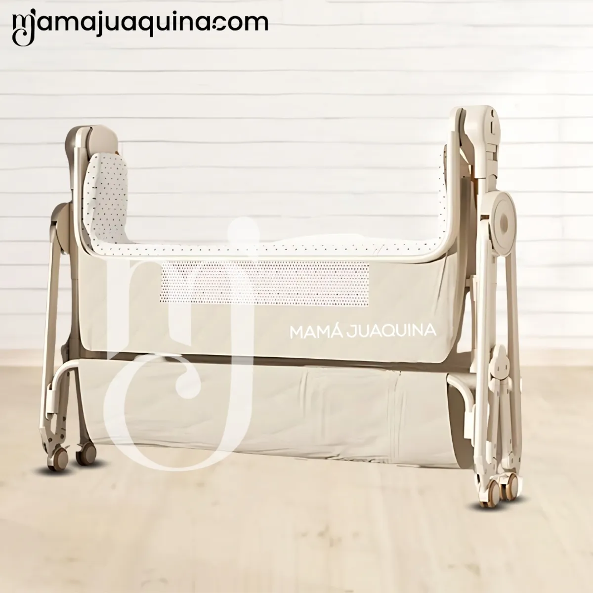 BABY - Cuna Colecho Mecedora Plegable 2 en 1 «LONE» de Lujo Beige