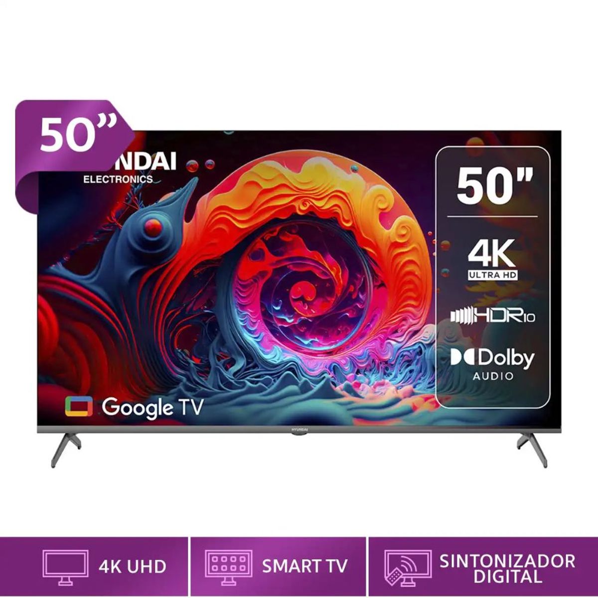 HYUNDAI - TELEVISOR HYUNDAI 50 UHD 4K SMART GOOGLE TV HYLED5024G