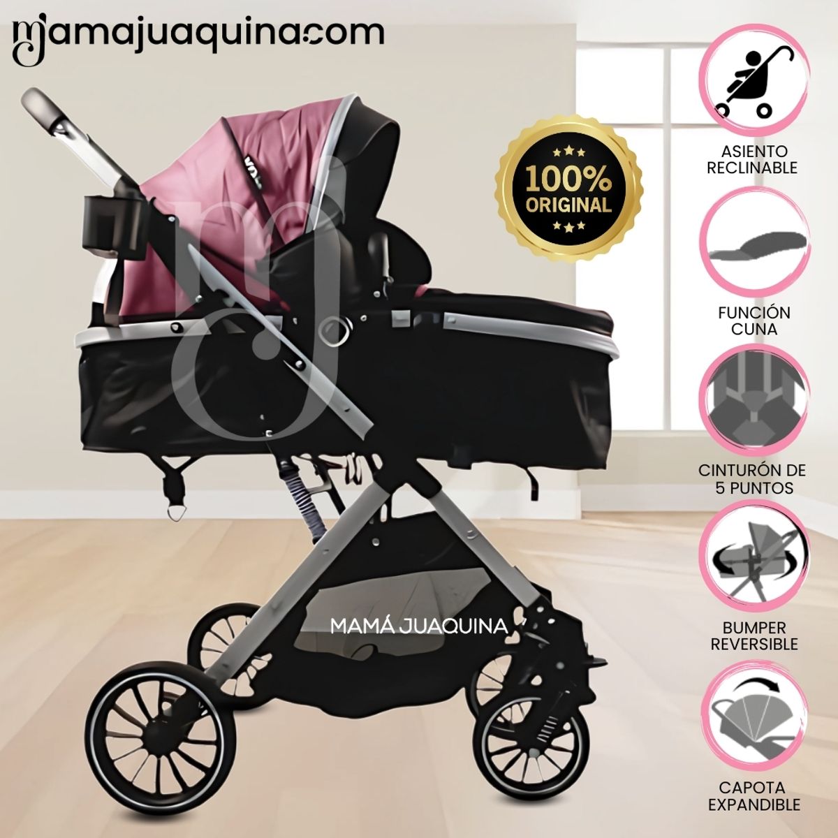 EBABY - Coche Moisés Travel System de Lujo «IBIZA» Edición Limitada Pink