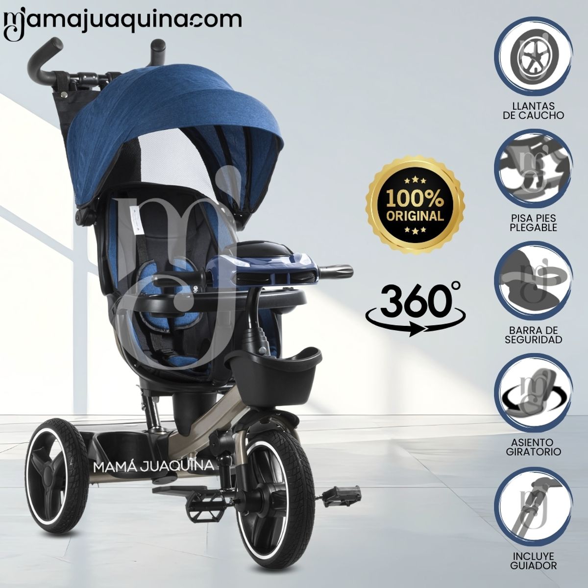 EBABY - Triciclo Guiador Reclinable «VENICE» Edición Limitada Blue