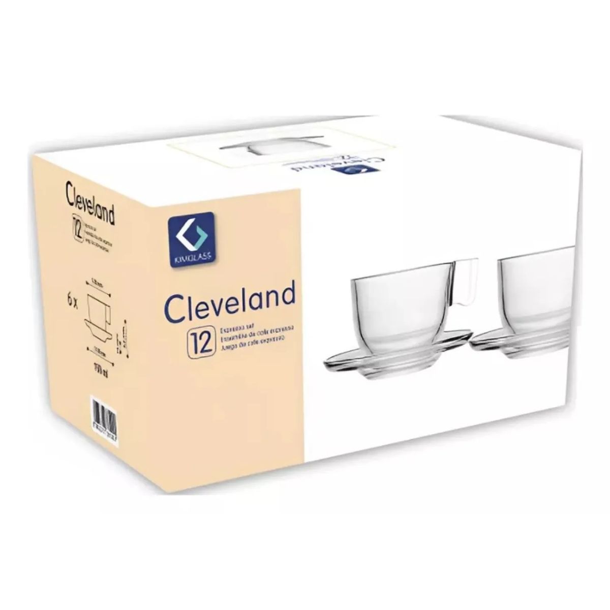 GENERICO - SET 6 TAZAS + PLATO DE CAFE EXPRES 100ML CLEVELAND