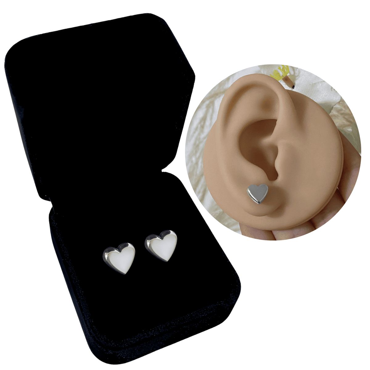 GENERICO - Aretes Corazón Regalo Mamá Novia Niña Regalo Joya Plata 950