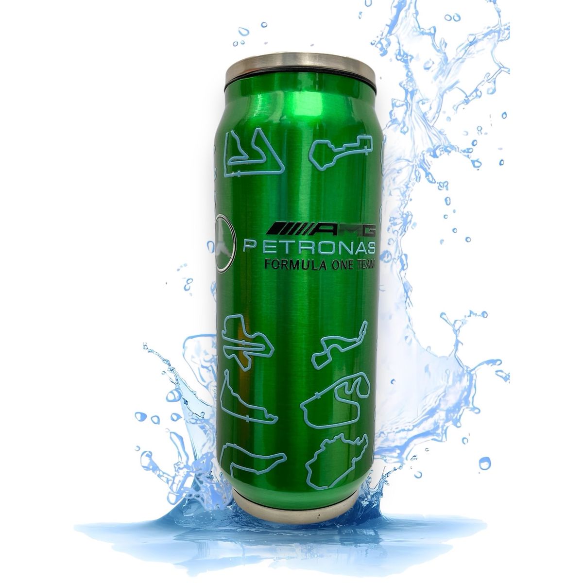 GENERICO - Termo Mercedes Tomatodo Formula 1 AMG F1 Lata Rusell 500ml