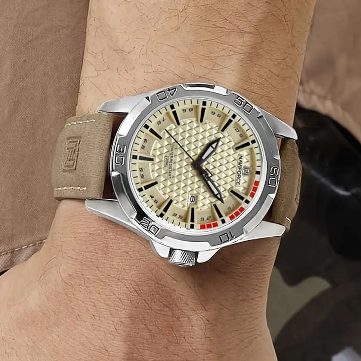 NAVIFORCE - RELOJ HOMBRE CUERO MARRÓN CAMEL NAVIFORCE