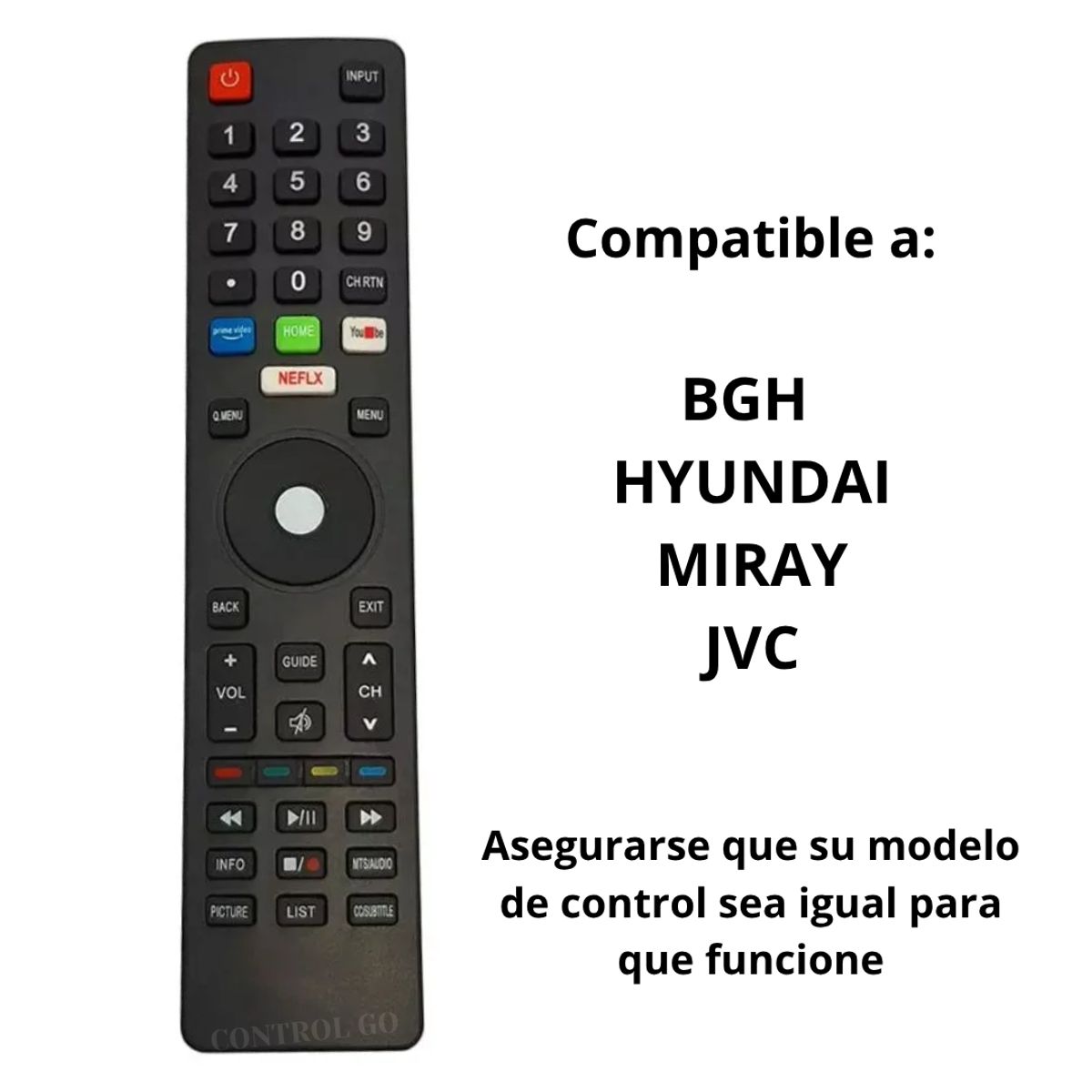 GENERICO - Control para tv BGH smart led