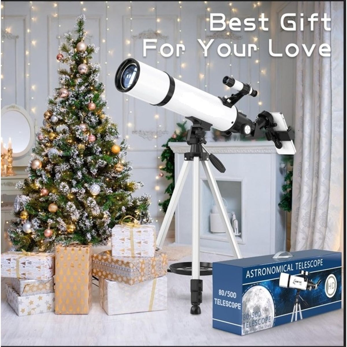 GENERICO - Telescopio Telescopio de 80mm  Refractador Portátil