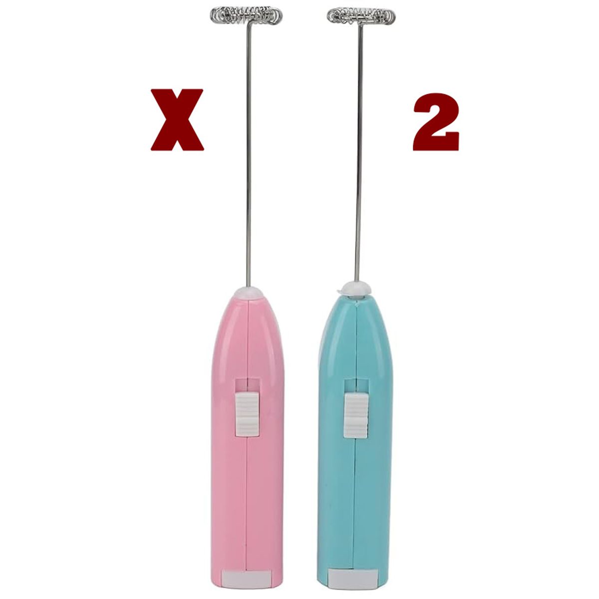 GENERICO - MINI BATIDOR ELECTRICO MANUAL ESPUMERA INALAMBRICO PORTATIL X2