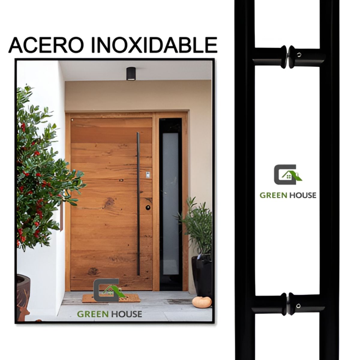 GREEN HOUSE - MANIJA - MANILLON ACERO INOXIDABLE MOD-H- 50CM NEGRO