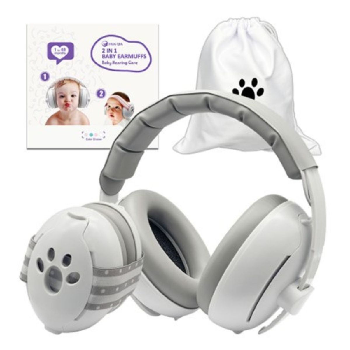 GENERICO - Orejeras para Bebes AntiRuidos Blanquito