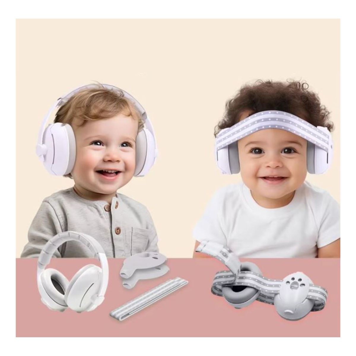 GENERICO - Orejeras para Bebes AntiRuidos Blanquito