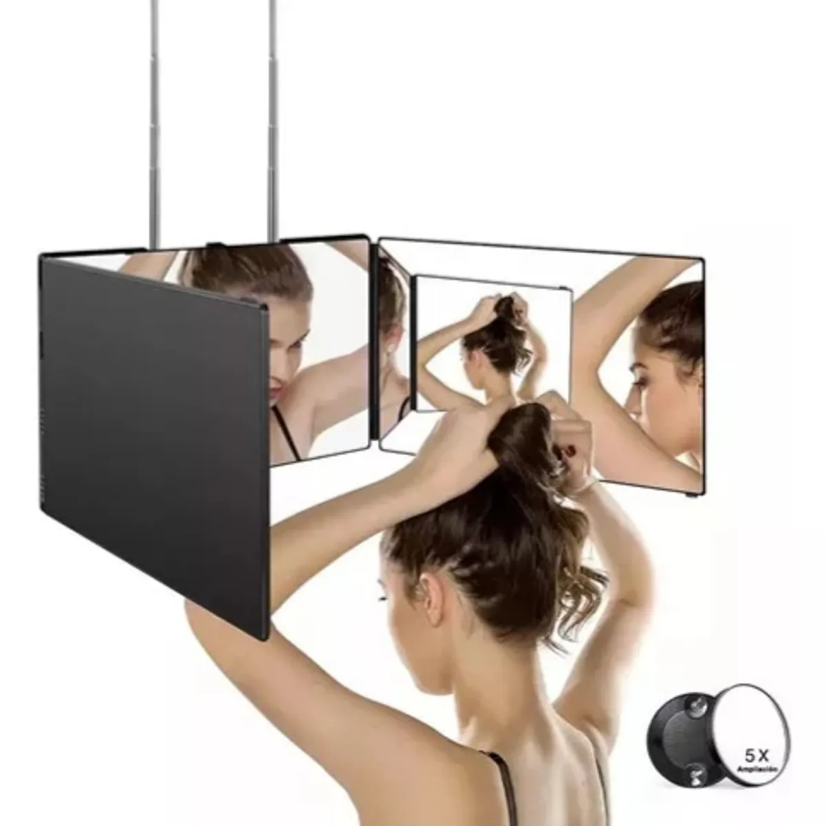 GENERICO - ESPEJOS 3 CARAS 360° CORTE DE CABELLO Y MAQUILLAJE