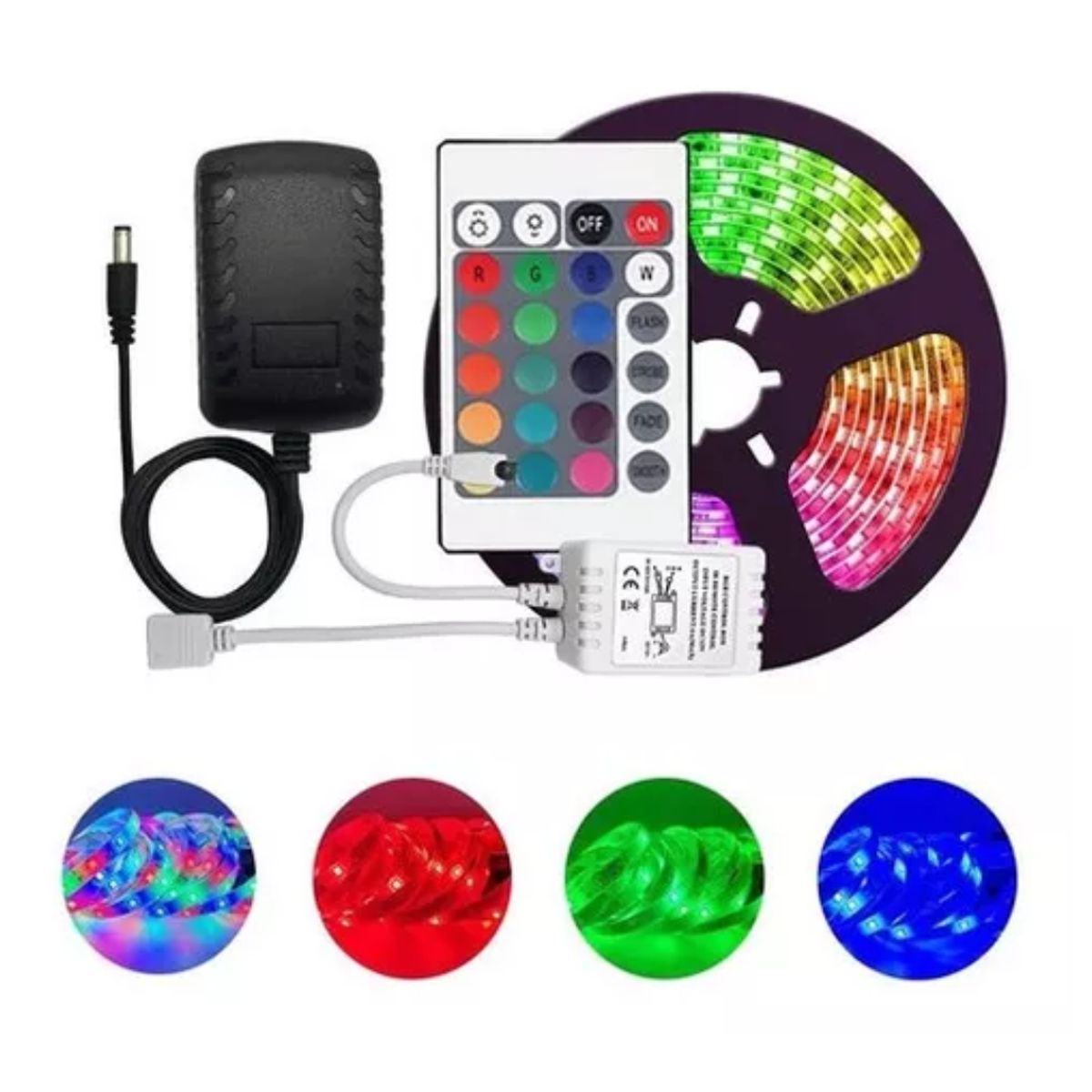 GENERICO - Cinta Luz Led RGB Control Remoto 3 Metros Decora Tu Habitacion