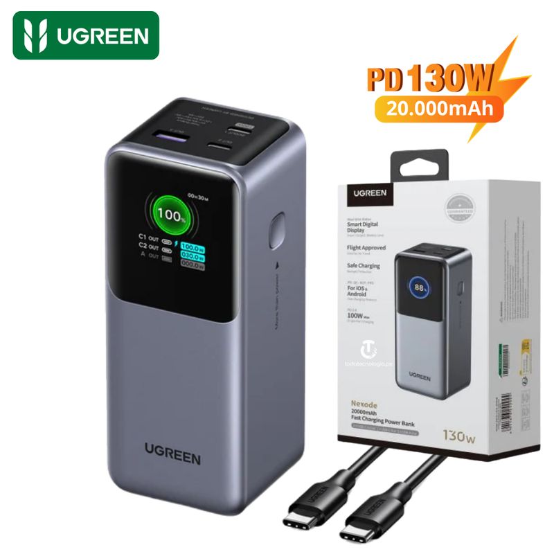 UGREEN - Power Bank Ugreen Nexode 20000Mah Carga Rapida 130W MacBook Laptop
