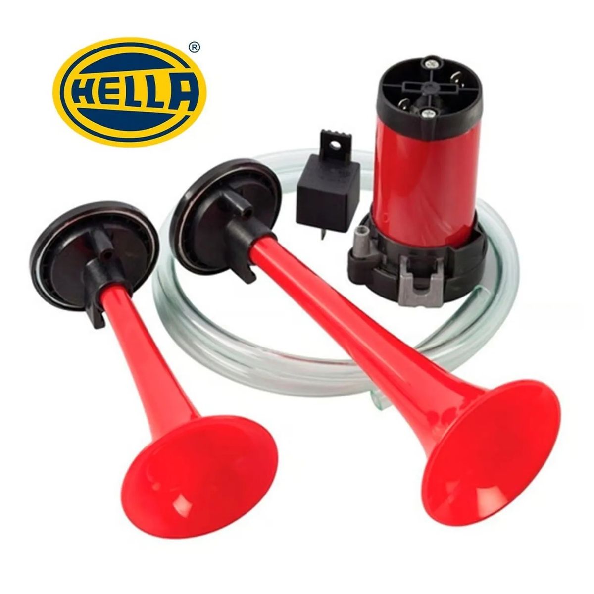 HELLA - Corneta Hella de 2 Cornetas Rojo 24V