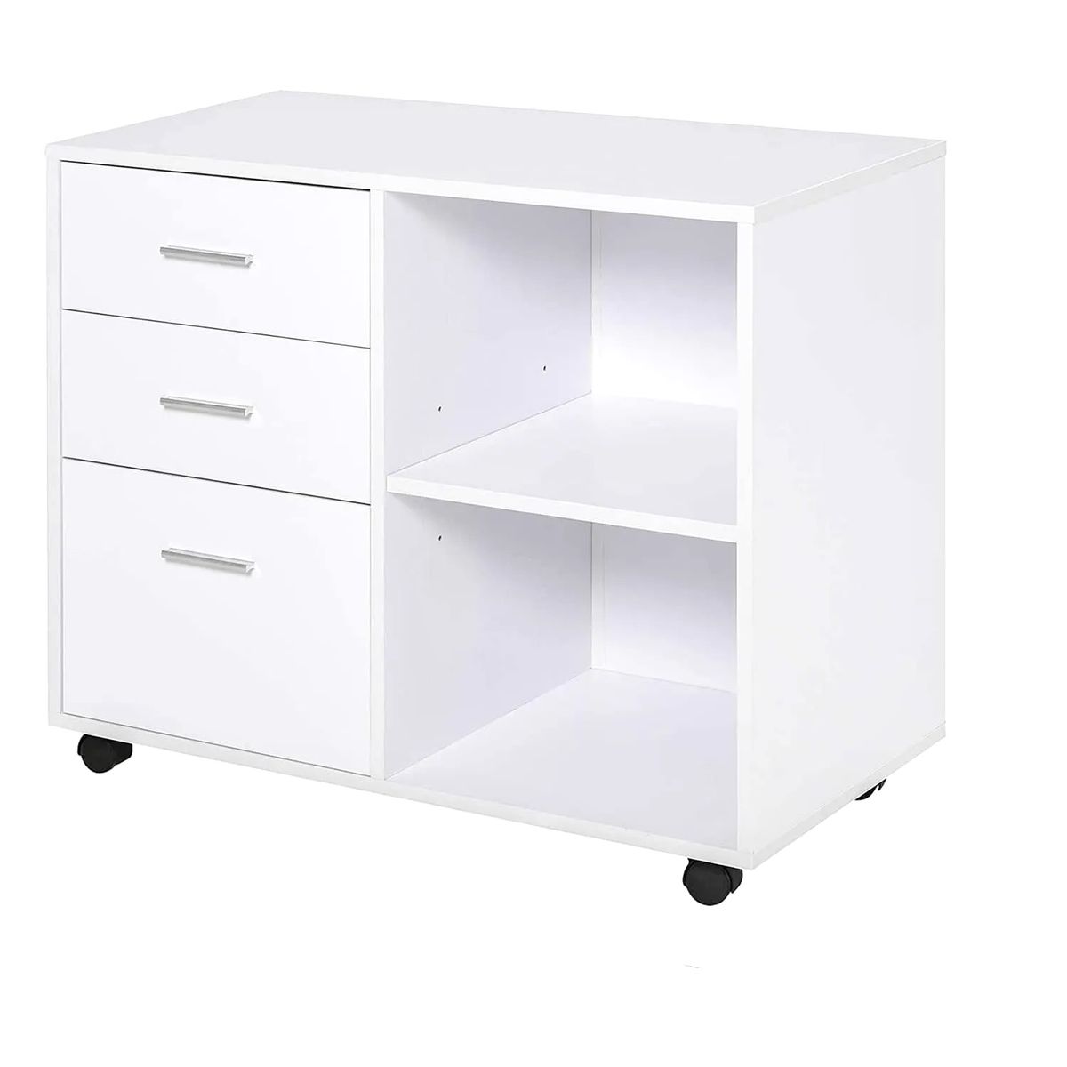 GENERICO - MUEBLE PARA IMPRESORA DE MELAMINA MOVIBLE CON 3 CAJONES