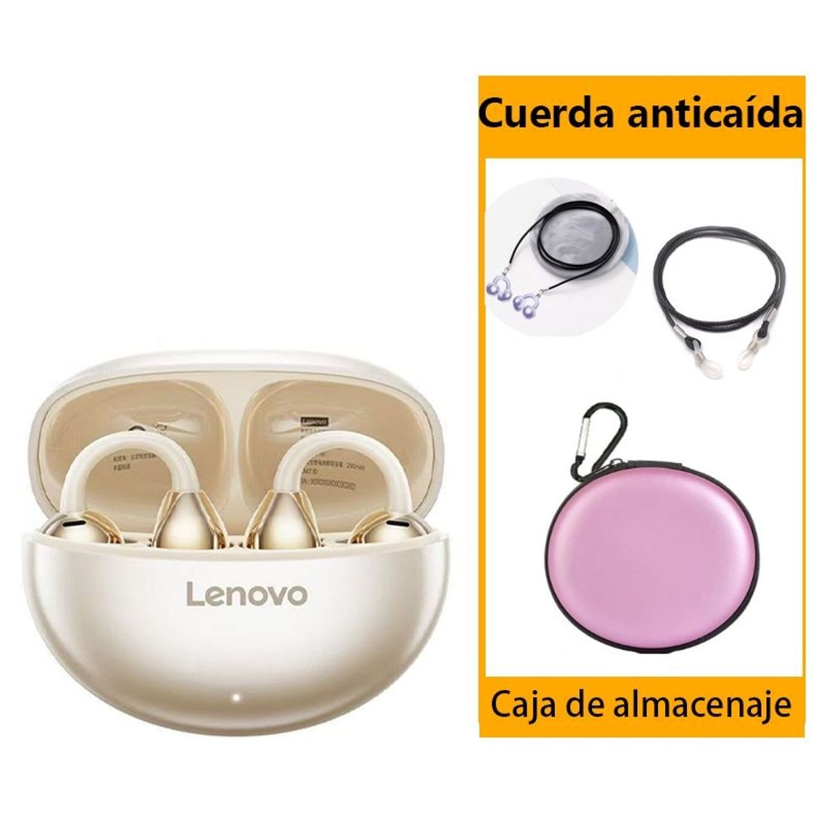 LENOVO - Audífonos Lenovo TA140  Tws Bluetooth Blanco 5.4 Y Ropa protectora