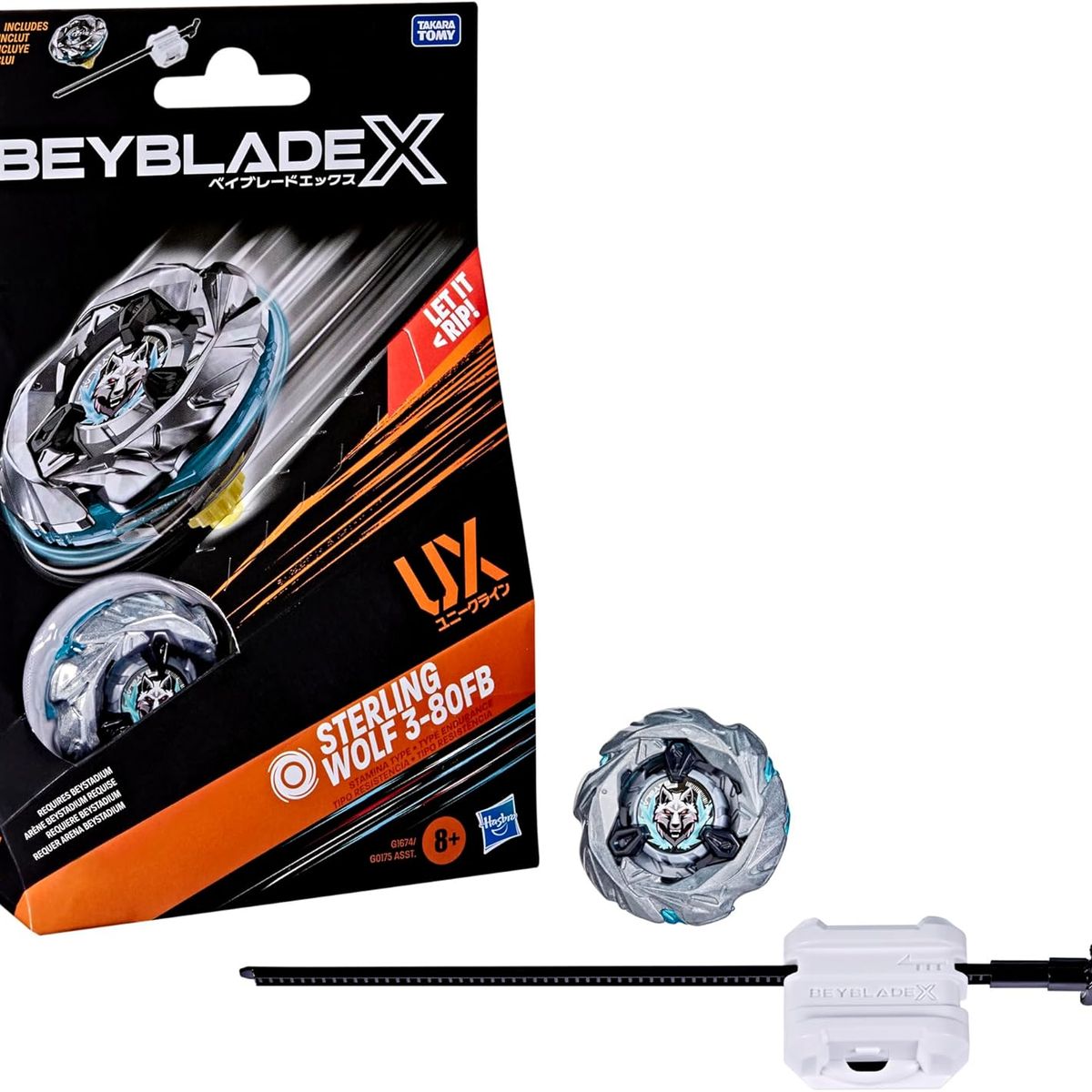 TAKARA TOMY - BEYBLADE X UX STERLING WOLF 3-80FB MARCA HASBROTAKARA TOMY