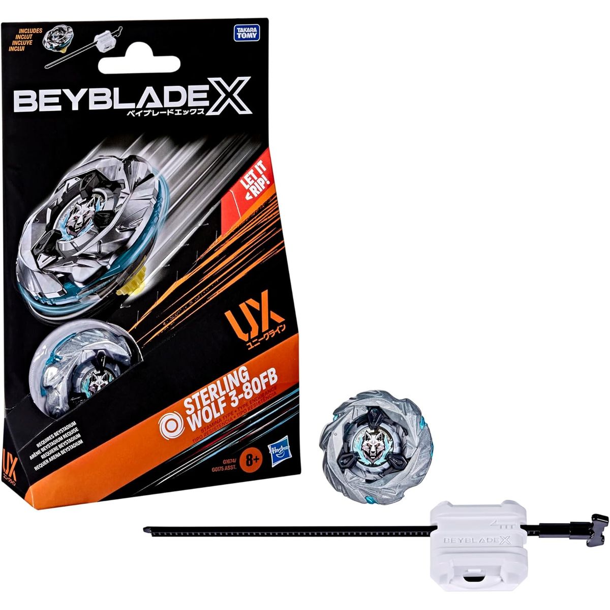 TAKARA TOMY - BEYBLADE X UX STERLING WOLF 3-80FB MARCA HASBROTAKARA TOMY
