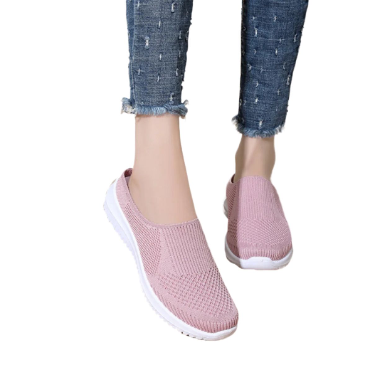 GENERICO - Zapatillas Mujer Sin Cordones Malla Textil Antitranspirante