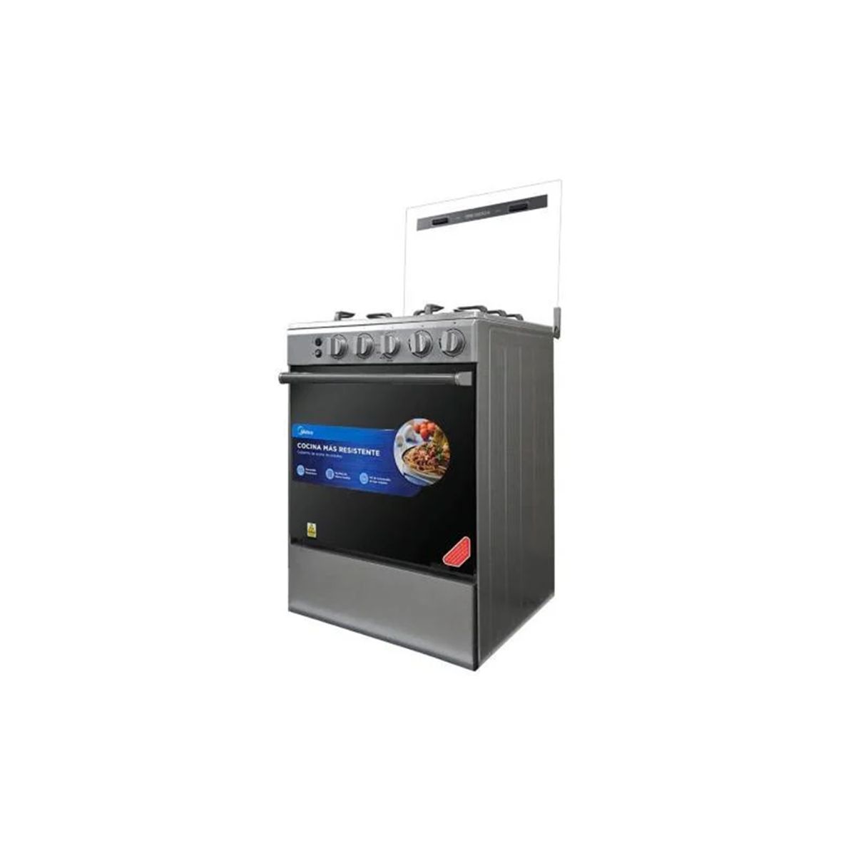 MIDEA - Cocina a Gas 24" Midea 4 Quemadores Negra MGS24FS2LFABBC