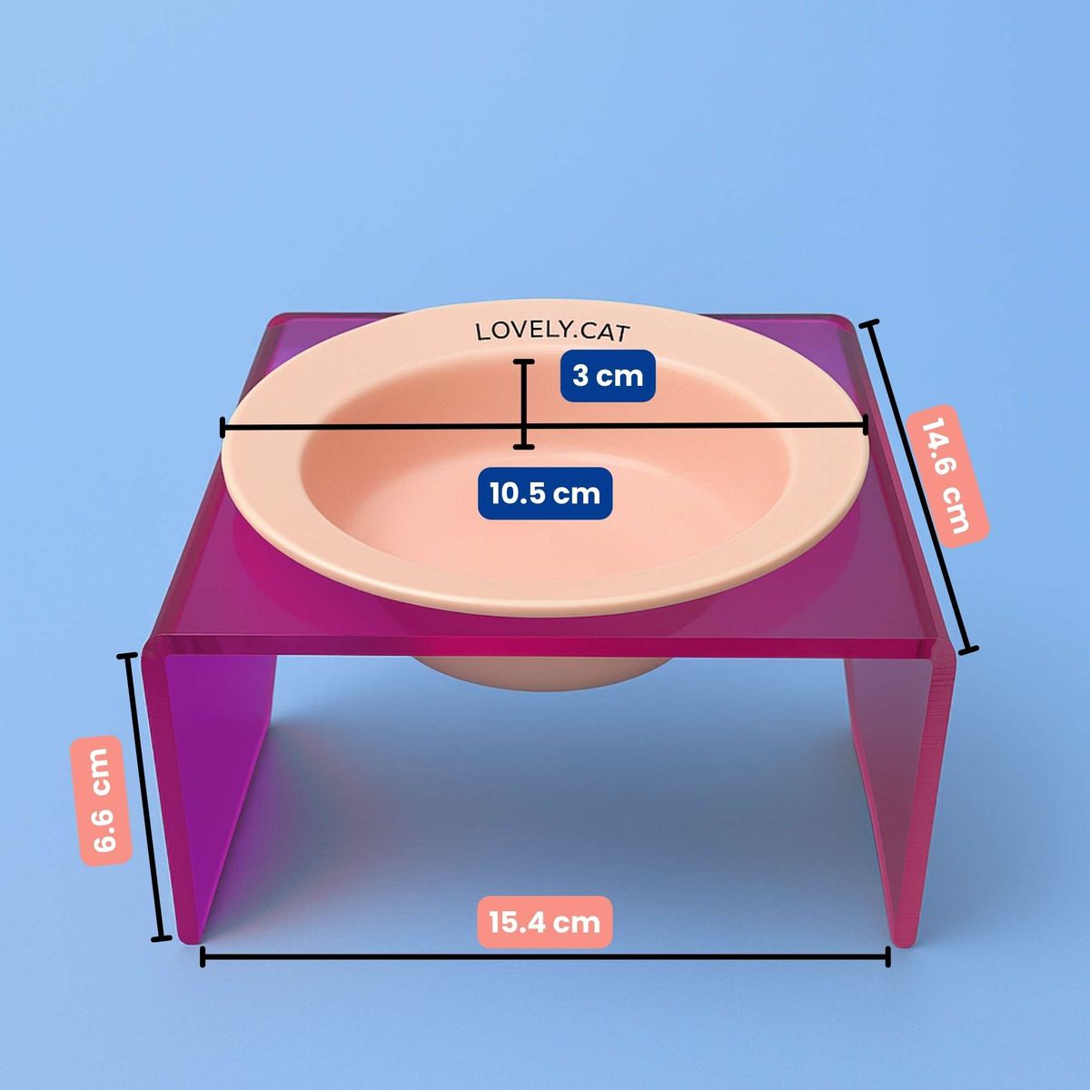 GENERICO - CeramiAcryl Bowl  Comedero Elevado de Ceramica y Plastico