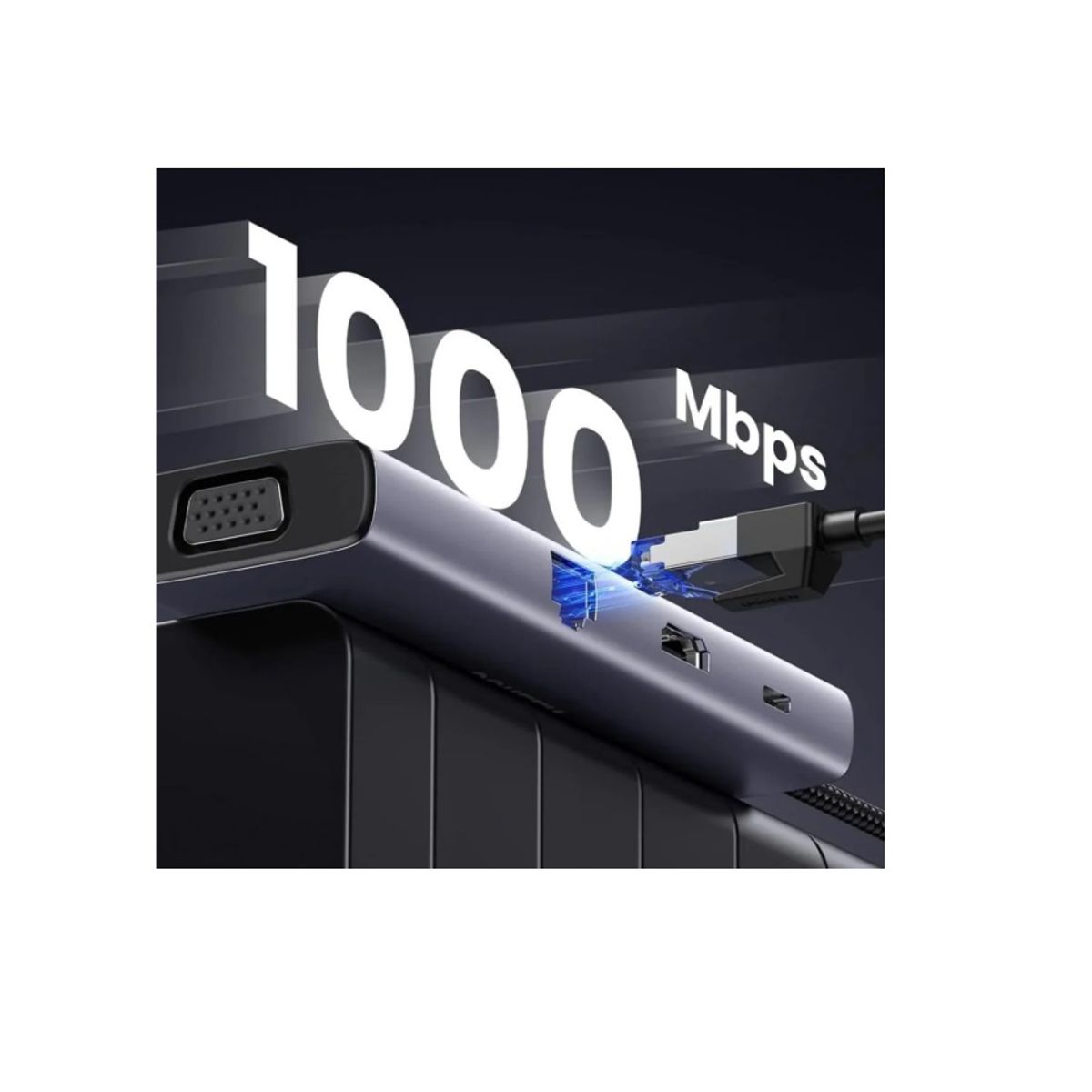 UGREEN - Adaptador Hub de USB-C a HDMI 9 en 1 VGA Ugreen CM498 5Gbps