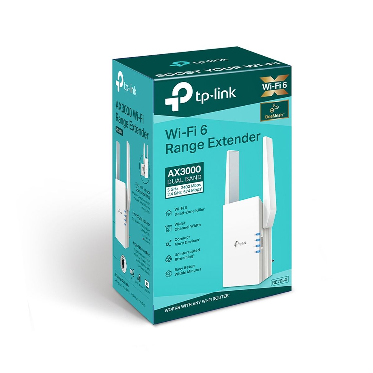 TP LINK - Extensor de Rango Wi-Fi 6 TP-Link RE705X AX3000, Doble Banda, EasyMesh