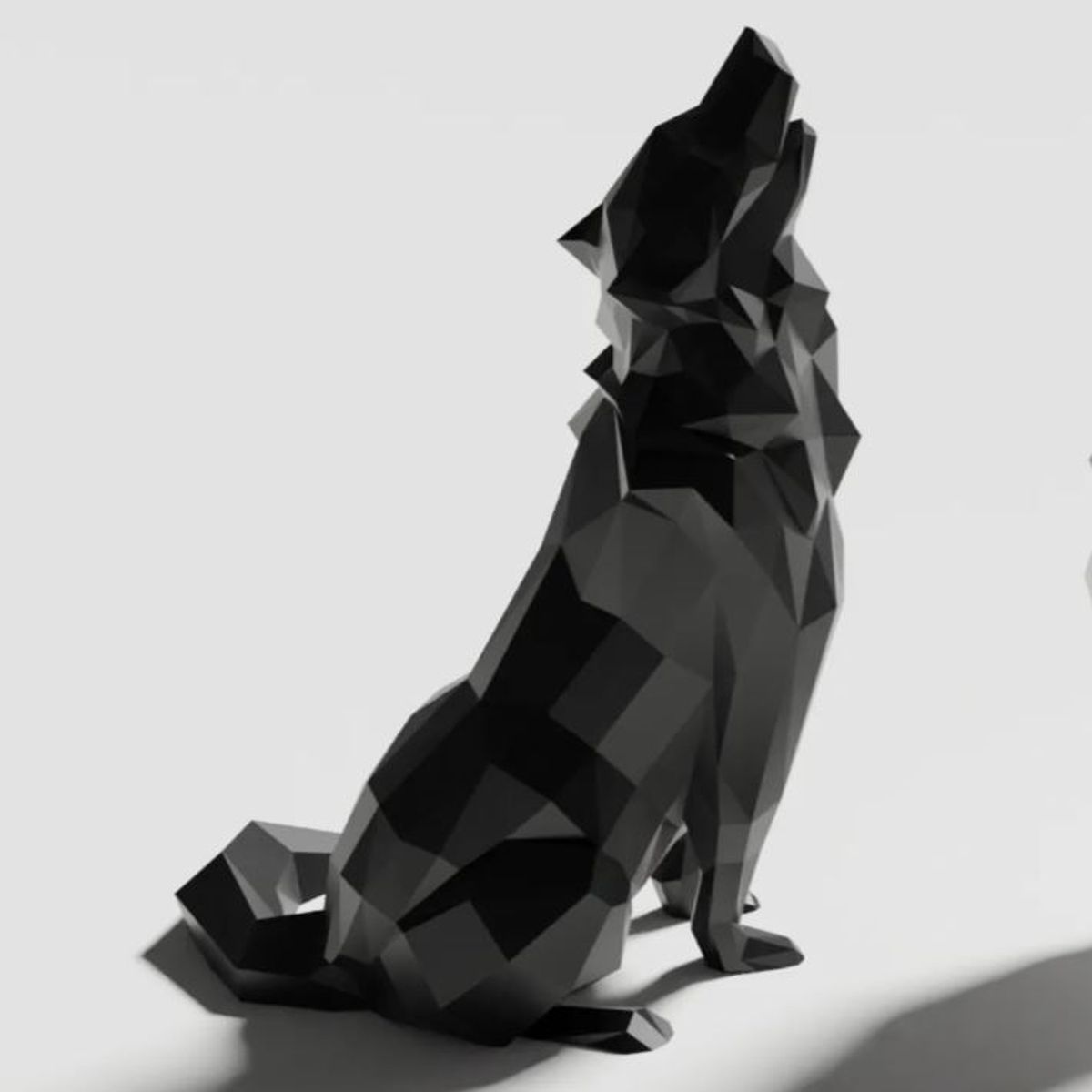 GENERICO - ADORNO EXCLUSIVO LOBO NEGRO 23cm x 13cm x 16cm