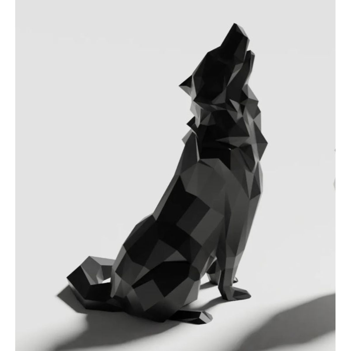 GENERICO - ADORNO EXCLUSIVO LOBO NEGRO 23cm x 13cm x 16cm