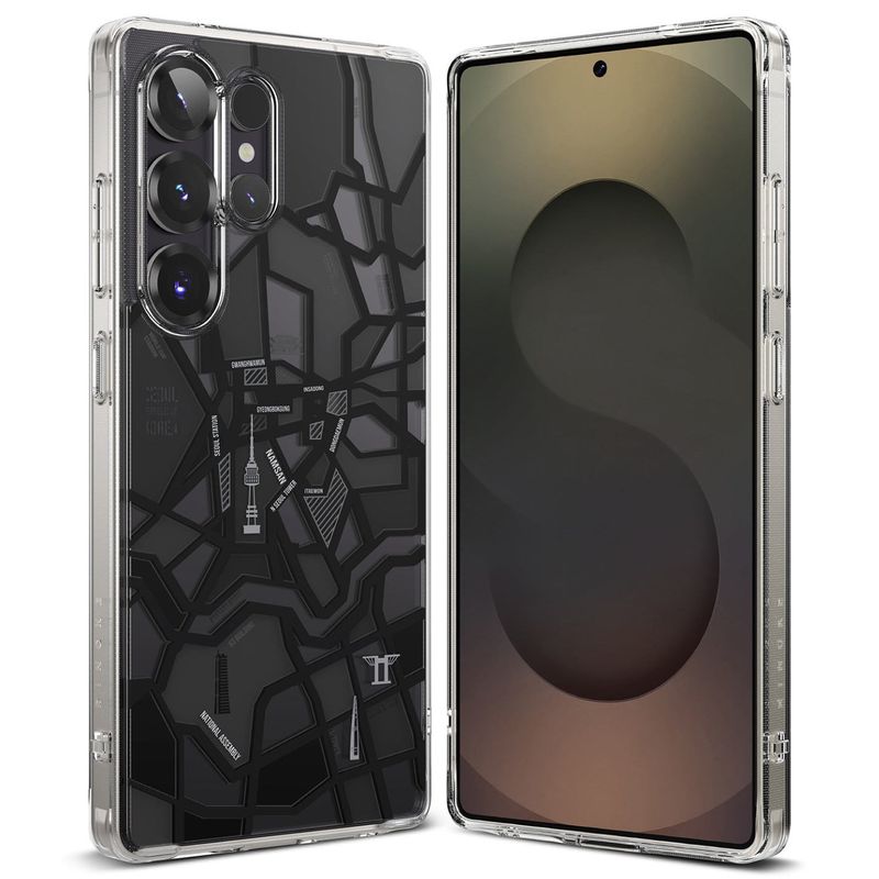 RINGKE - Case Ringke Fusion Design Black Seoul Map - Galaxy S25 Ultra