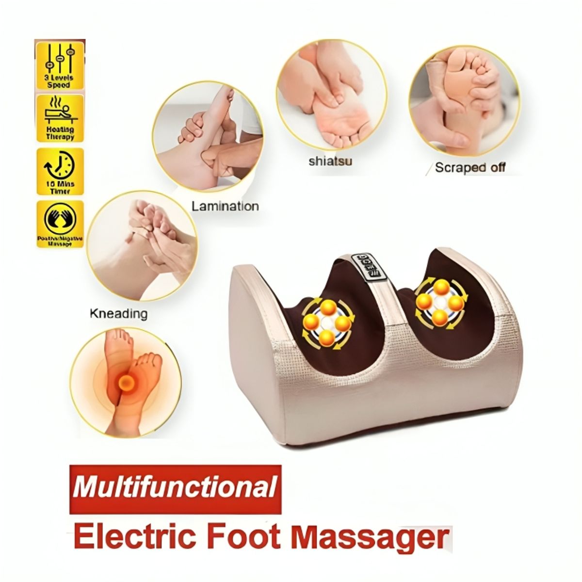 GENERICO - Masajeador Eléctrico con Tecnología Shiatsu Alivio Dolor Pies Piernas