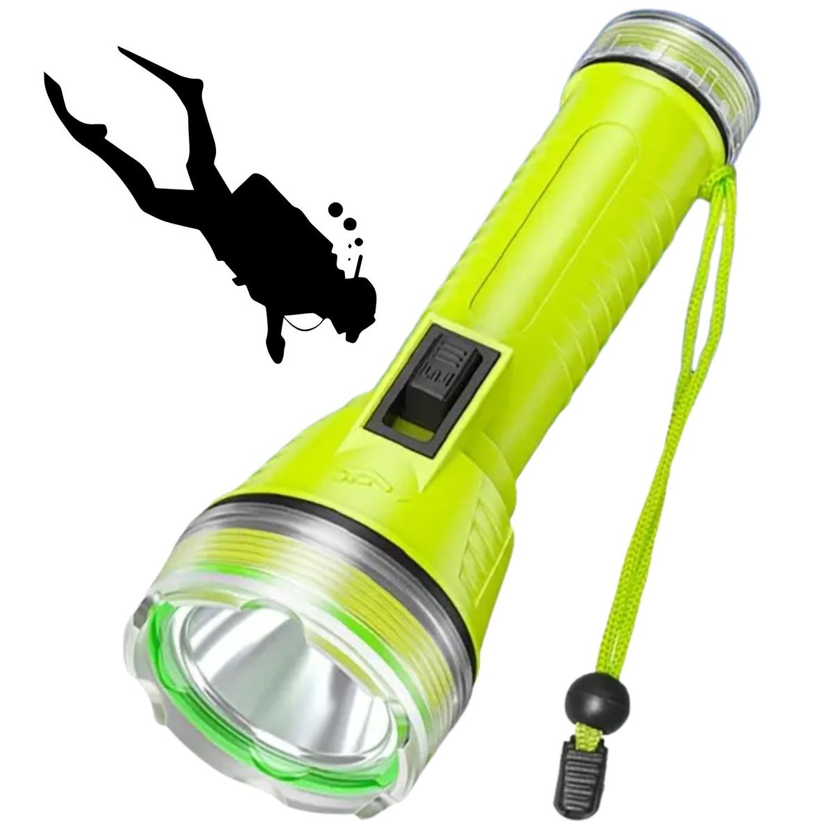 CAFINI - Linterna LED para pesca y buceo recargable por USB resistente al agua