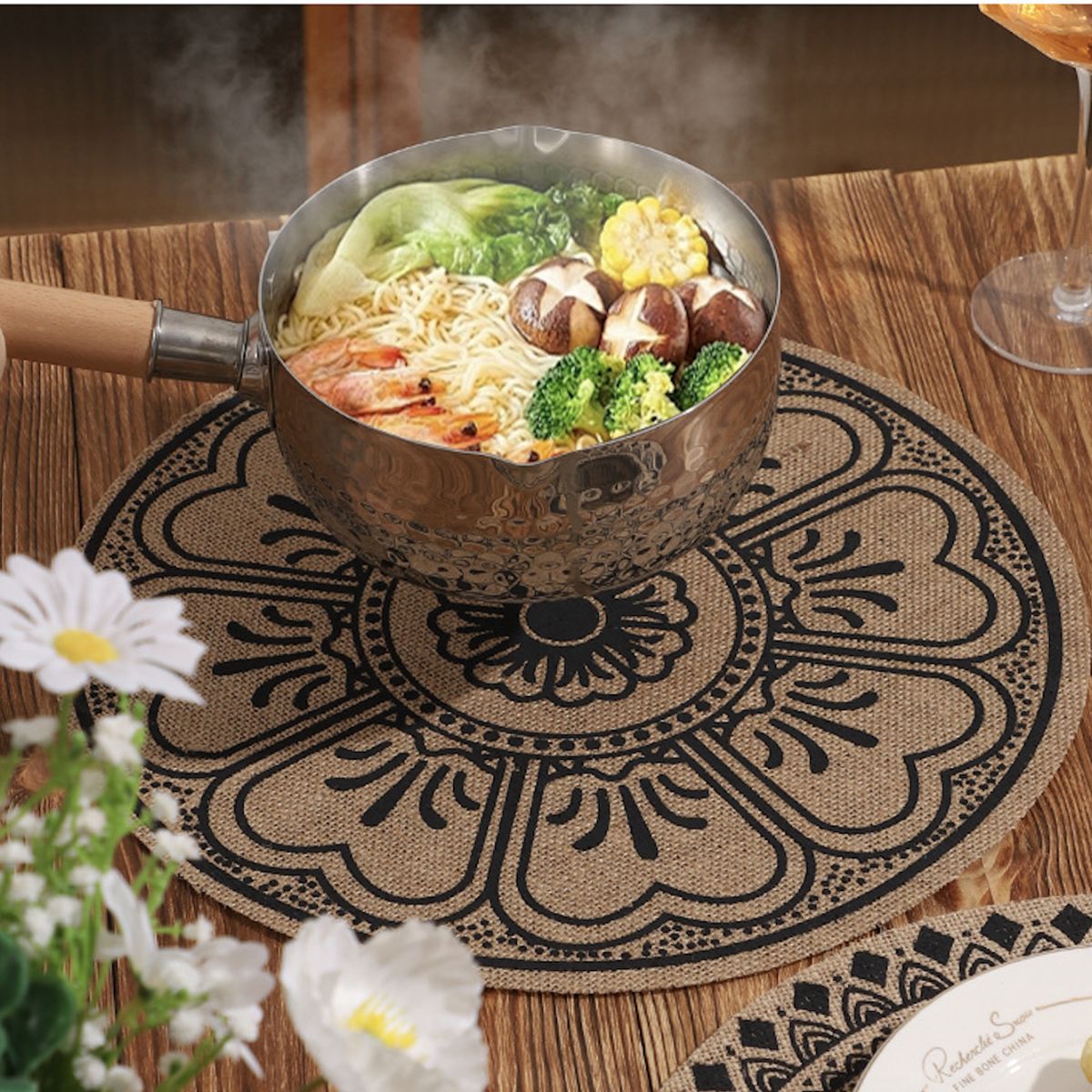 PUREPOWER - Set 6 Individuales De Mesa Boho Redondo-38cm