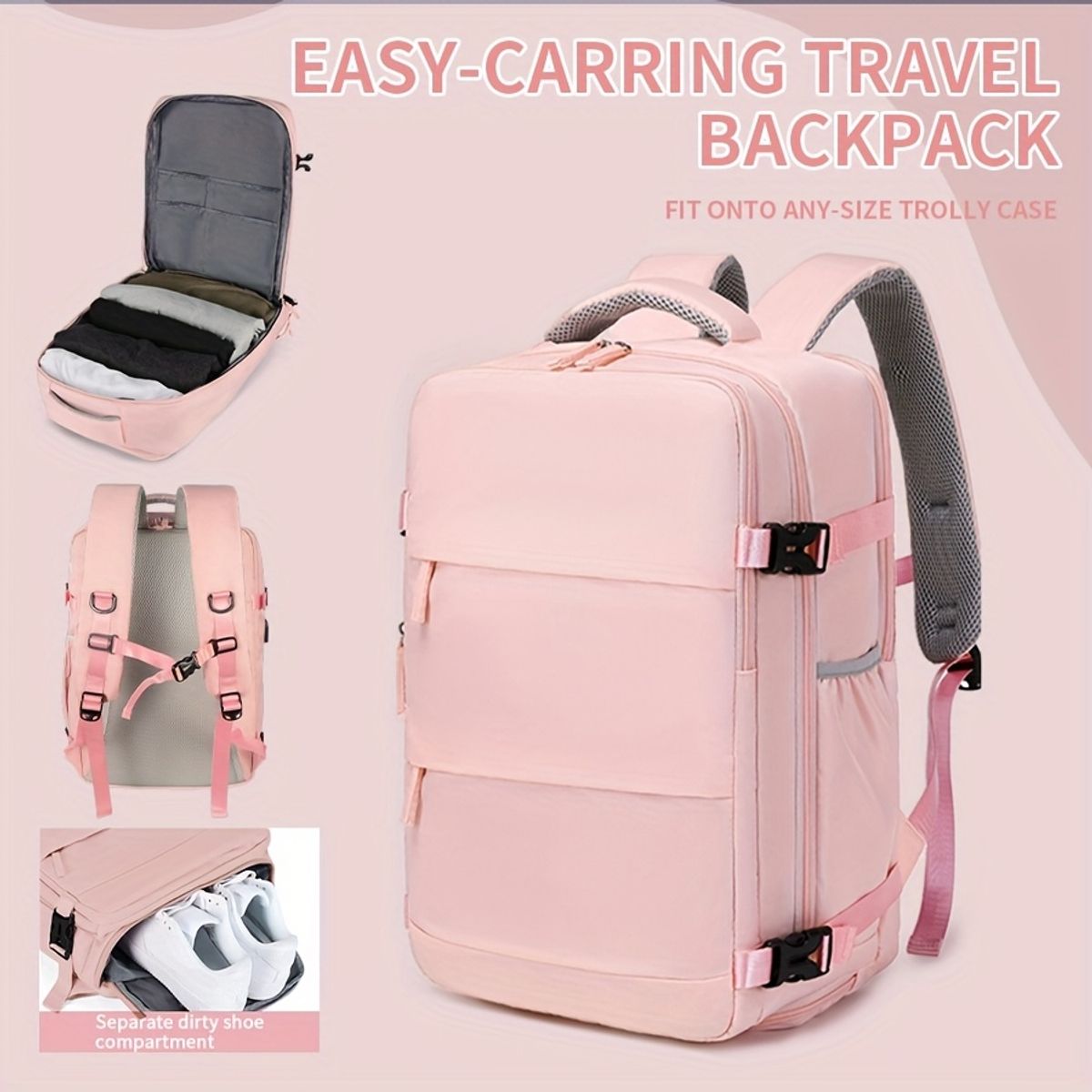 VATYERTY - Mochila Unisex Rosado
