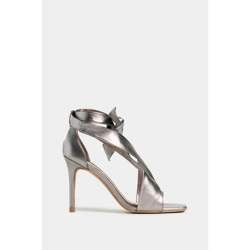 Vélez Sandalias Tacón Nucifera De Cuero Mujer Straps Plata VELEZ